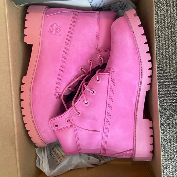 all pink timbs